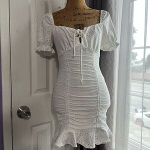 Windsor White Eyelet Mini Bodycon dress